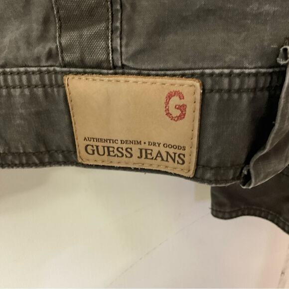 VTG Guess Jeans Brown Band/Military Flesh & Blood Jacket L Flawed Bikercore Punk - Picture 15 of 15
